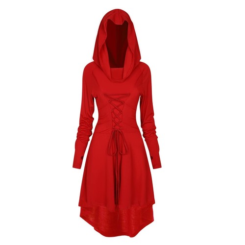 Gothic kleid damen - gothic, rot