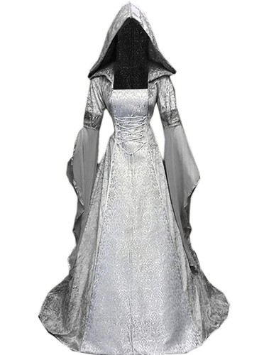 Gothic kleid damen mit kapuze - gothic,