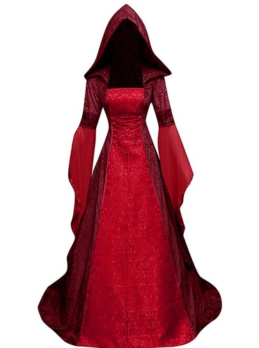 Gothic kleid damen mit kapuze - gothic,